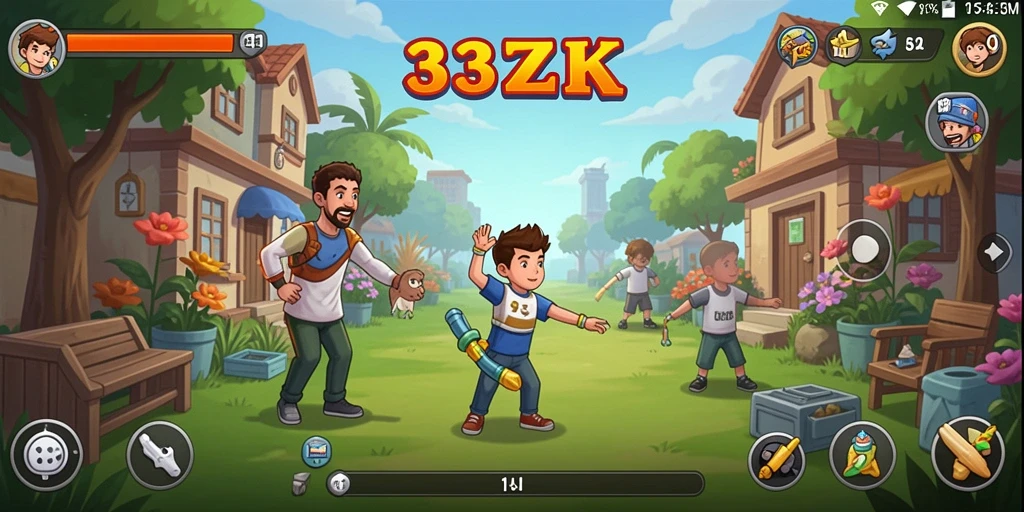 Tampilan permainan Idle 33ZK yang menarik dan seru.