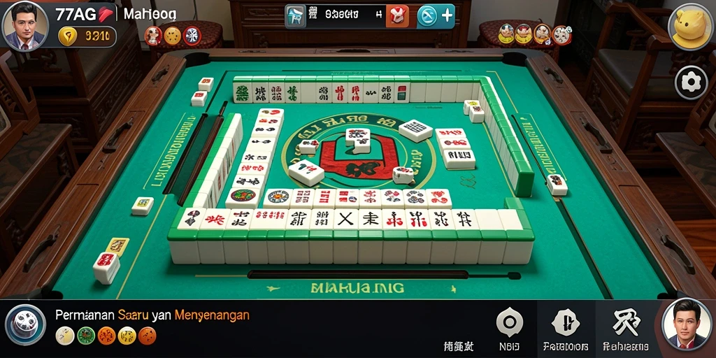 Tampilan gameplay Mahjong yang seru di 77AG.