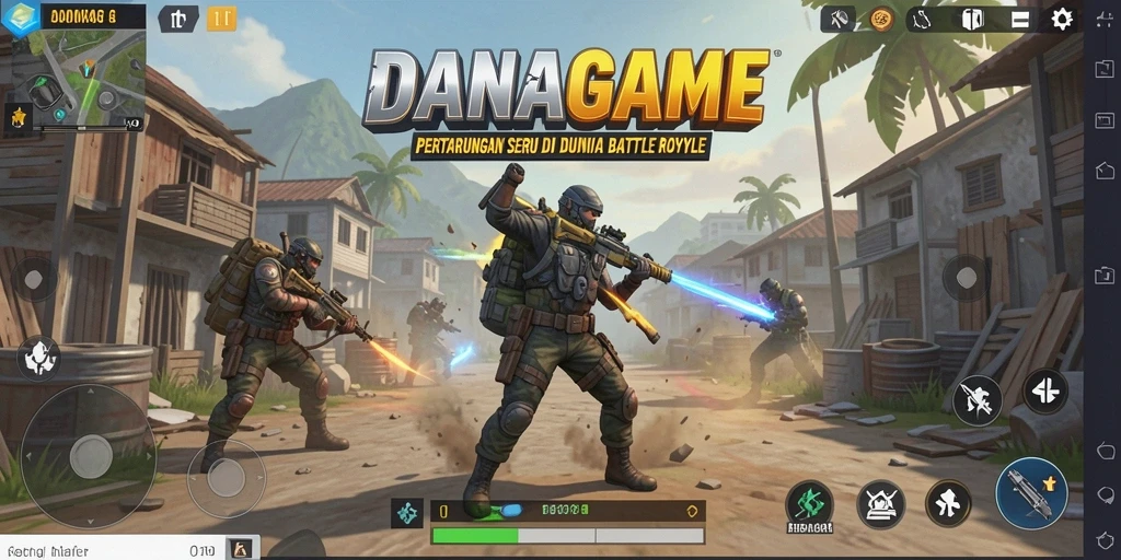 Tangkapan layar gameplay <strong>DANAGAME</strong> menunjukkan aksi Battle Royale yang intens.