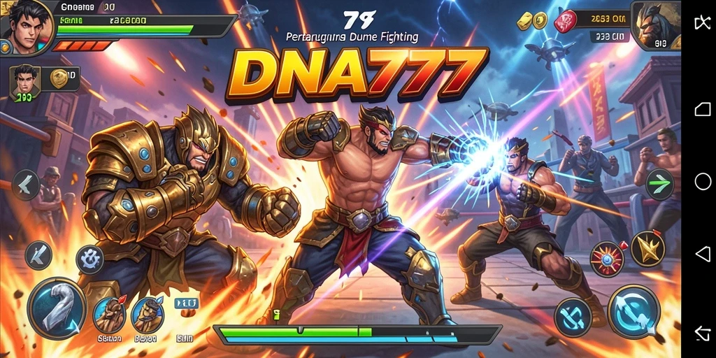 Tangkapan layar menampilkan pertarungan intens dalam DNA777.