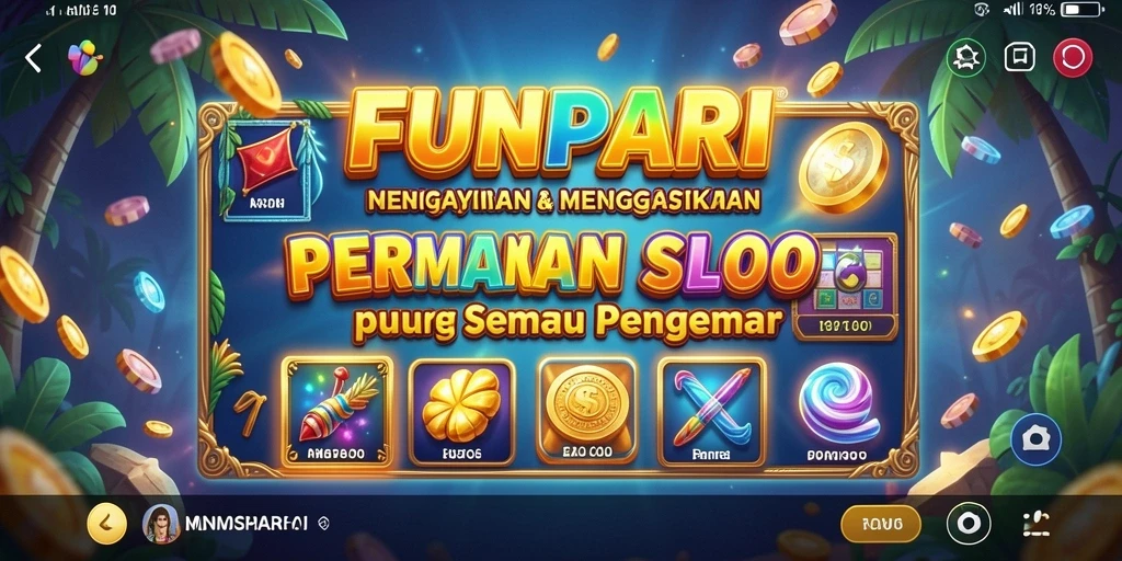 Tangkapan layar dari gameplay slot FUNPARI yang menarik dan penuh warna.