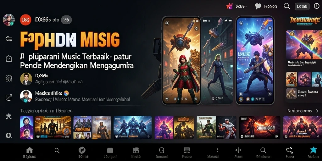 Tampilan menarik dari aplikasi IDX66 yang menampilkan koleksi lagu terbaik.
