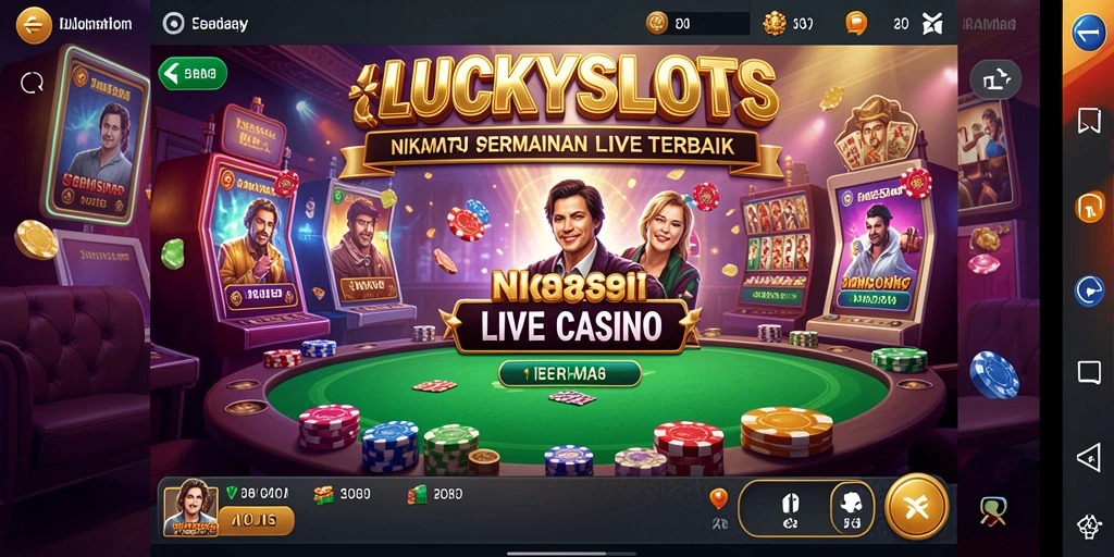 Tampilan menarik dari gameplay LUCKYSLOTS yang memukau di Live Casino.