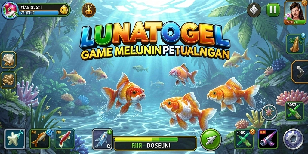 Tampilan gameplay LUNATOGEL yang menampilkan aksi memancing yang mendebarkan.