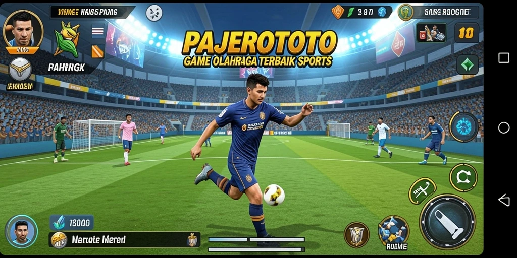 Tangkapan layar PAJEROTOTO yang menunjukkan aksi seru dalam pertandingan olahraga.