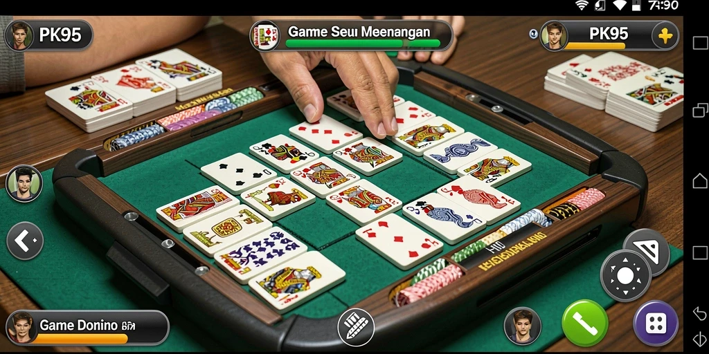 Tampilan menarik dari gameplay Domino yang seru.