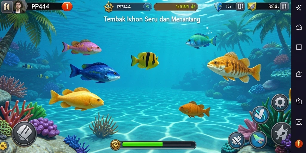 Tampilan gameplay PP444 yang seru dan penuh aksi Tembak Ikan.
