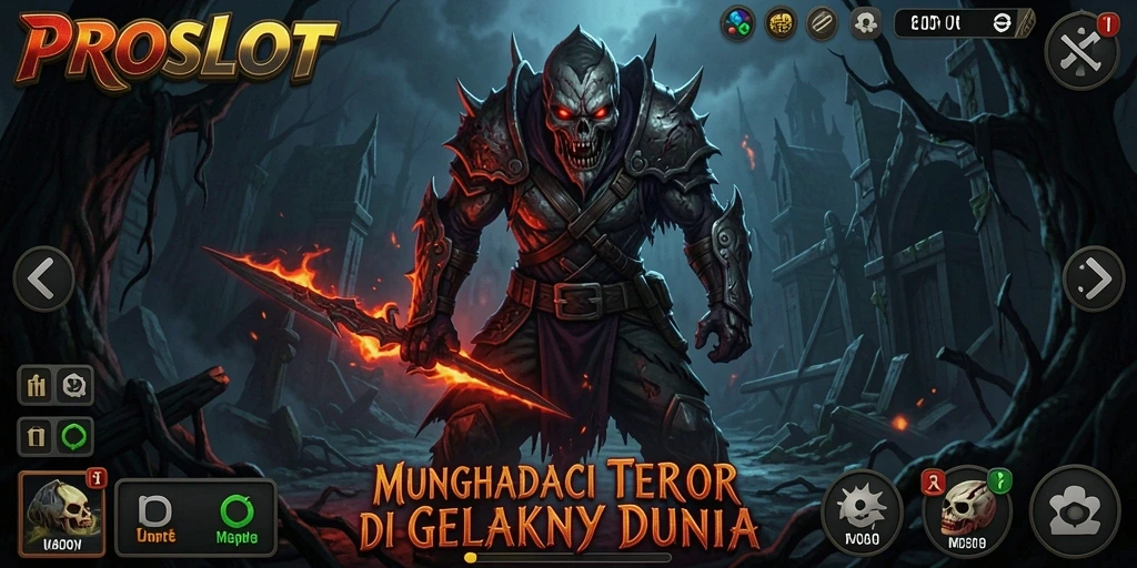 Screenshot dari gameplay PROSLOT menunjukkan suasana menegangkan dan kegelapan menyeramkan.