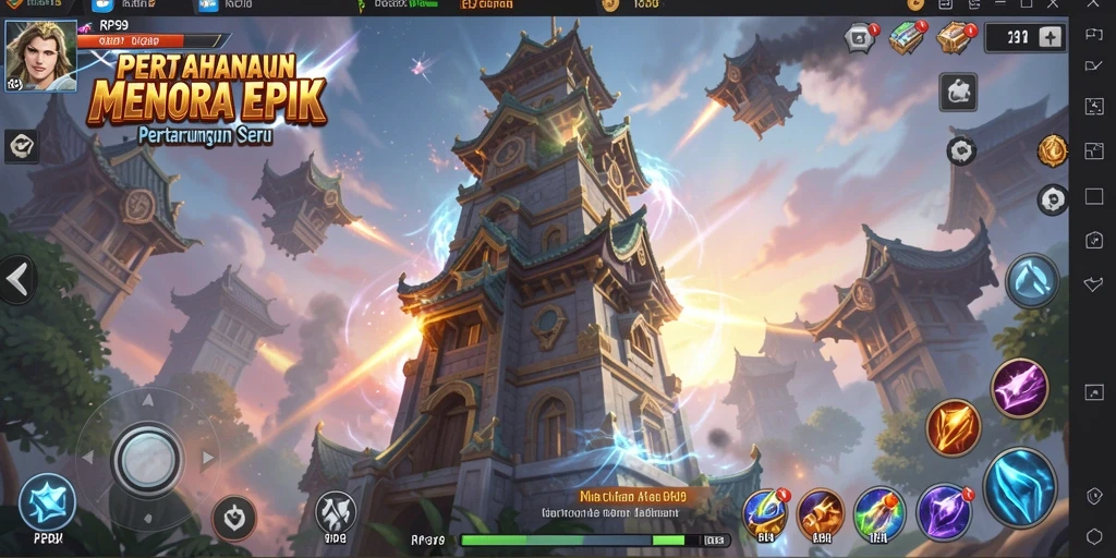 Tampilan gameplay menakjubkan dari RP99 dalam pertahanan menara.