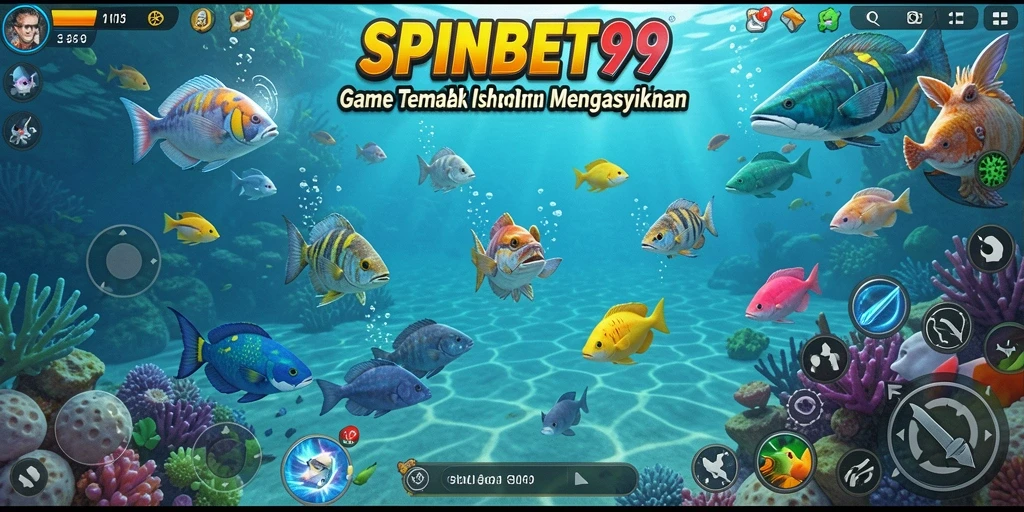 Gameplay seru dalam SPINBET99 dengan ikan-ikan yang berwarna-warni.