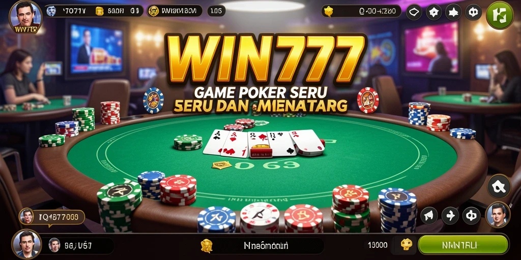 Tampilan gameplay Poker yang mendebarkan di WIN777.